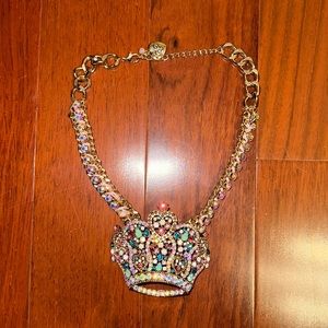 Betsy Johnson Crown Necklace